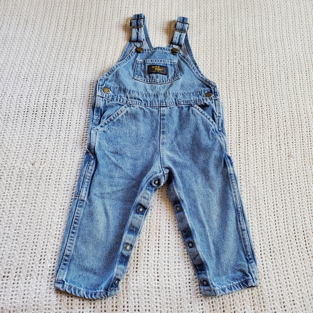 Vintage Oshkosh Baby B'gosh Vestbak Blue Jean Overalls Size 18 Months Denim